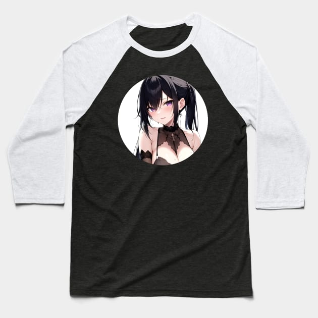 Twintails Anime Girl Baseball T-Shirt by DeathAnarchy